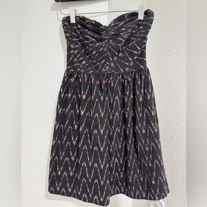 Roxy Black Strapless Dress with Colorful Pattern